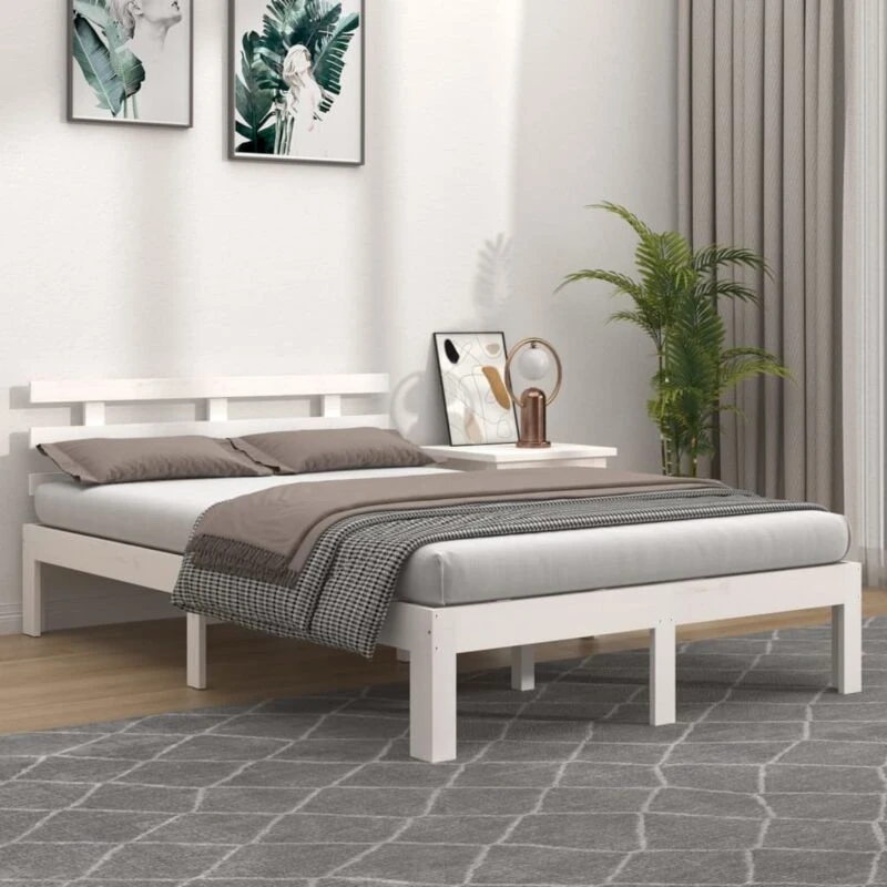 Image of VIDAXL Bed Frame without Mattress White 120x190cm Small Double Vidaxl 8720286996706