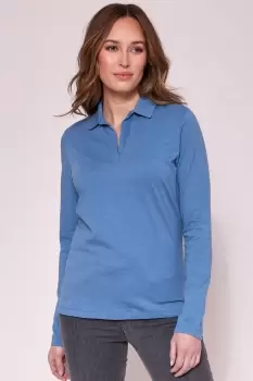 Wrinkle Free Long Sleeve Polo Top