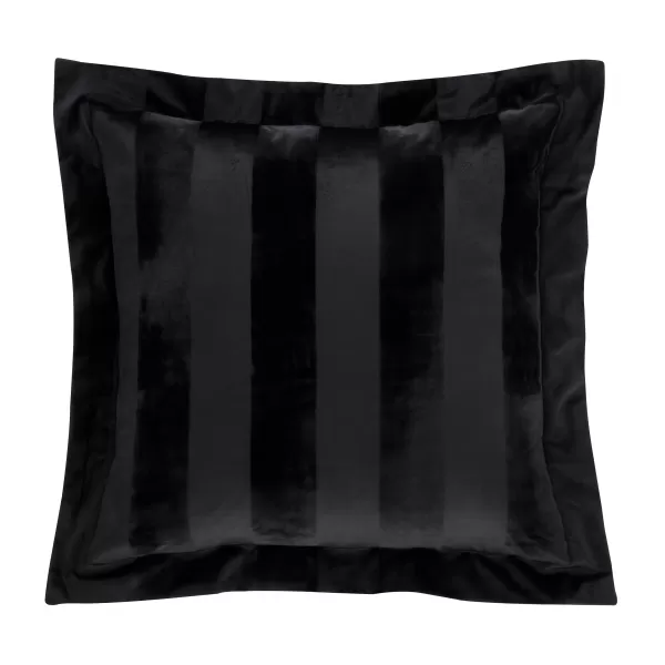 Image of Style Sisters Velvet Stripe Cushion Black