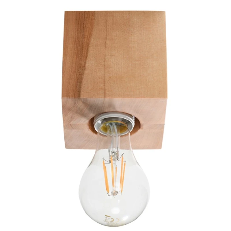 Image of Sollux Lighting Premium Quality Wooden Ceiling Lamp - Scandinavian Design, E27 Socket