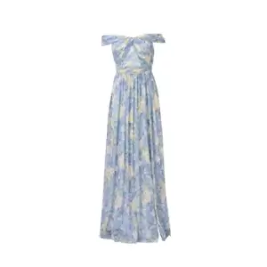 Image of Adrianna Papell Printed Off Shoulder Gown - Multi