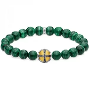 image of Thomas Sabo Green Royal Cross Beaded Bracelet