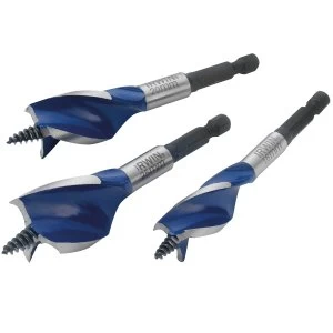 image of Irwin 6X Blue Groove Stubby Wood Bit Set - 3 Piece