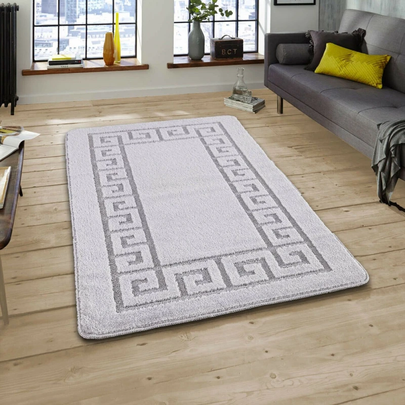 Image of Smart Living Smart Living Plain Heavy Duty Machine Washable Hallway Kitchen Non Slip Door Mat in Silver Size: 80cm x 300cm Silver 80cm x 300cm Unise