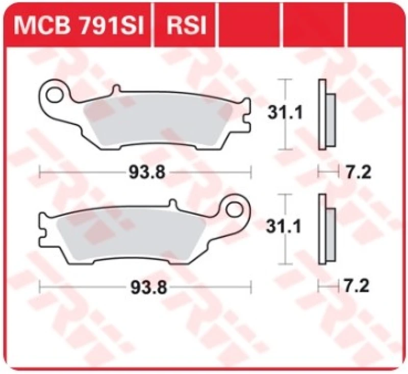 Image of TRW MCB791SI Brake pad set Brake Pad Set,disc brake (402)