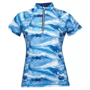 Image of Weatherbeeta Womens/Ladies Ruby Marble Short-Sleeved Top (XXS) (Blue)