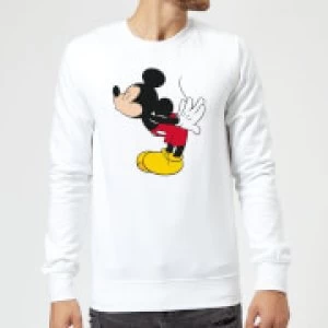 Disney Mickey Mouse Mickey Split Kiss Sweatshirt - White - XL