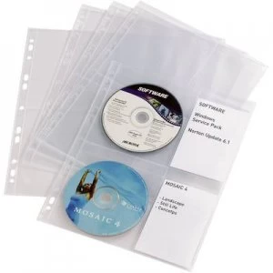 Image of Durable 4x CD/DVD punched pocket 4 CDs/DVDs/Blurays Polypropylene Transparent 10 pcs 523819
