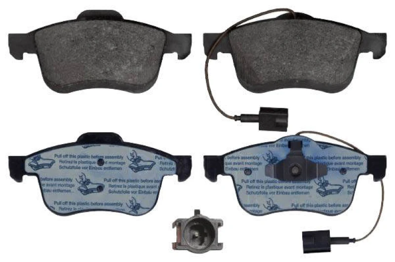 Image of Blue PRINT ADA104267 Brake pad set Front Axle, incl. wear warning contact, with piston clip Brake Pad Set,disc brake (402)