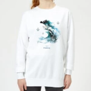 image of Frozen 2 Nokk Water Silhouette Womens Sweatshirt - White - L