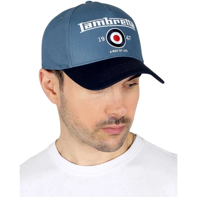 Image of Lambretta Mens Classic Baseball Cap in Dark Blue Dark Blue Male One Size