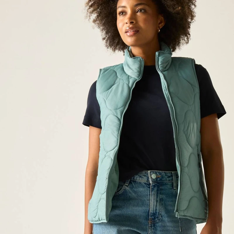 Image of Regatta Womens Carlotte Water-Repellent Quilted Gilet in Teal Size: 20 Teal Female 20
