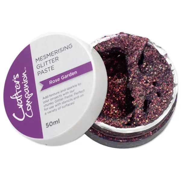 Crafter's Comanion Holographic Glitter Texture Paste 50ml Pink Mesmerising Rose Garden