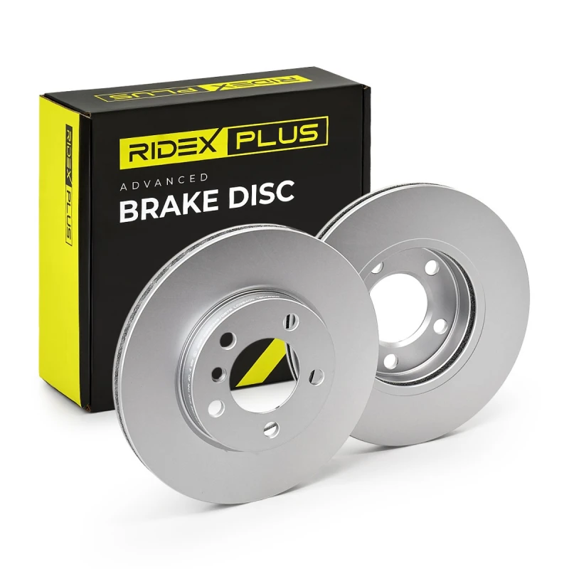 Image of RIDEX PLUS 82B0820P Brake disc Front Axle, Vented, Grey Cast Iron, Coated, High-carbon, without bolts/screws Grey Cast Iron Brake Disc (82)