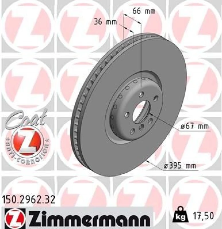 Image of ZIMMERMANN Brake disc ZIMMERMANN 150.2962.32