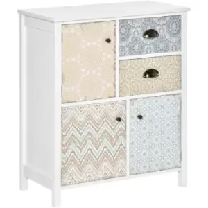 image of 5 Drawer Table Multi-purpose Storage Chest Sideboard Retro Style Entryway - Homcom