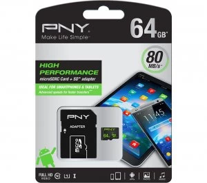 image of PNY 64GB MicroSDXC Memory Card