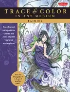 Image of fairies trace line art onto paper or canvas and color or Paint your own mas