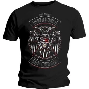 Image of Five Finger Death Punch - Biker Badge Unisex Large T-Shirt - Black