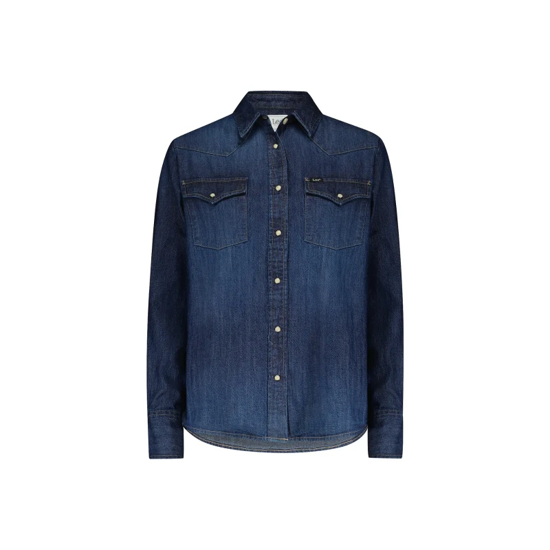 Image of Lee Womens denim shirt Lee Regular Western Bleu Female M