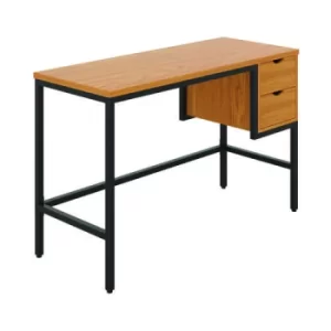 image of Soho Computer Desk With 2 Drawers Oak/Black KF90926