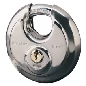 Image of Master Lock Stainless Steel 4-Pin Tumbler Cylinder With Double Deadbolt Closed Shackle Padlock (W)70mm