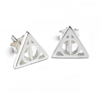 Image of Sterling Silver Deathly Hallows Stud Earrings