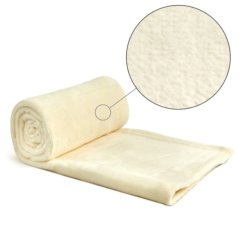 Image of Emma Barclay Snug Flannel Fleece Blanket Super Soft Throw Blankets 50x60in Cream 41564169000