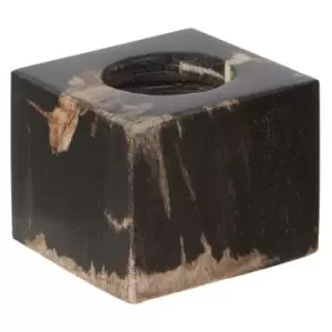 image of Olivia's Raven Petrified Wood Candle Holder