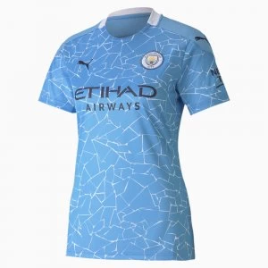 Image of PUMA Man City Home Replica Womens Jersey Shirt, Light Blue/Peacoat, size X Small, Clothing
