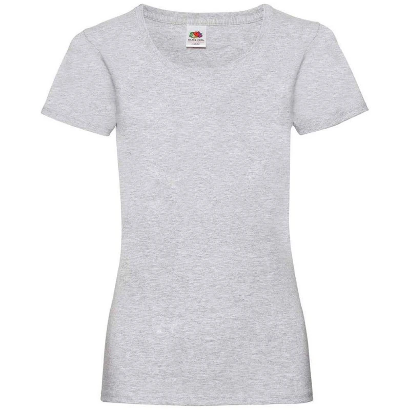 Image of Fruit Of The Loom Valueweight Heather Lady Fit T-Shirt Grey female