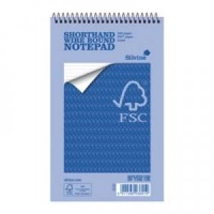 Image of Silvine FSC Spiral Bound Shorthand Notebook Feint (Pack 10)