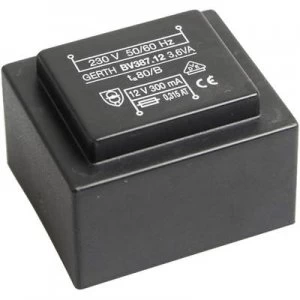 Image of PCB mount transformer 1 x 230 V 2 x 15 V AC 3.60 VA 120 mA