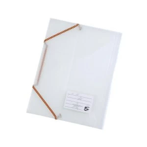 image of 5 Star 3 Flap Elasticated File Polypropylene A4 Translucent Pack 5