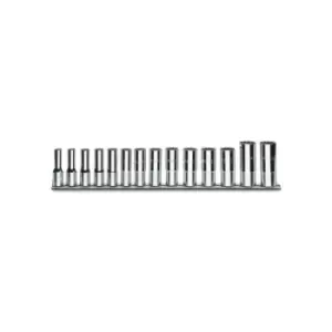 image of Beta Tools 910AL/SB 14pc 3/8" Square Drive Hex Deep/Long Socket Rail Set 8-14mm