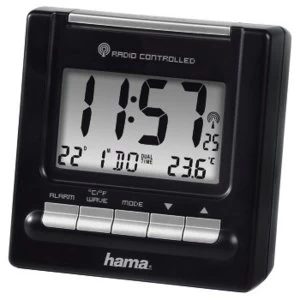 Image of Hama RC200 Digital Table Clock Black Rectangular ? Table Watches (1 Piece), 80 mm, 45 mm, 77 mm, 97 g, Blue