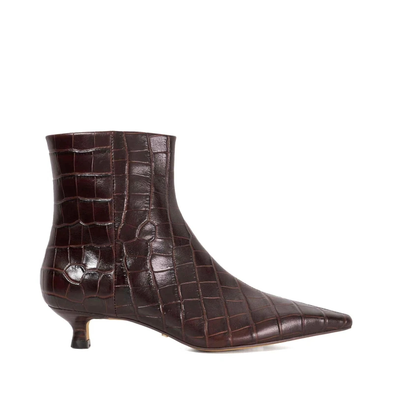 Image of Dune London Womens Odore Ankle Heeled Boots Brown Leather female 8 (41)