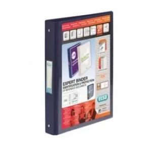 Image of Elba A4 25mm 4 O Ring PVC Ring Binder with Clear Front Pocket Black Pack of 10