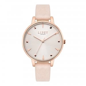 image of Lipsy Pale Pink Strap Watch with Silver Dial