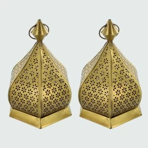 Image of Filagree Lantern T Light Holder 16.5cm (Set of 2)