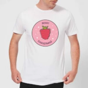 Image of Berry Christmas Mens Christmas T-Shirt - White - 3XL