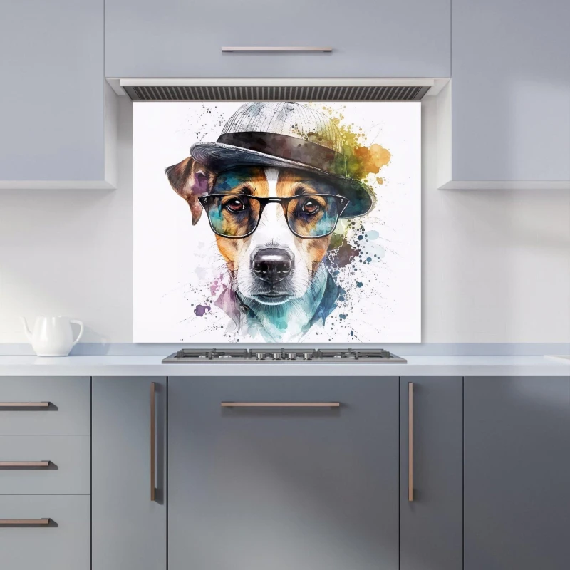 Image of Warren Reed - Designer Jack Russell Dog Splashart Kitchen Splashback Size: 600mm x 750mm Multicolor Unisex 600mm x 750mm