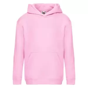 image of Fruit Of The Loom Kids Unisex Premium 70/30 Hooded Sweatshirt / Hoodie (5-6 Years) (Light Pink)