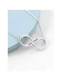 Image of Treat Republic Personalised Infinity Twist Necklace - Silver - serif, One Colour, Women