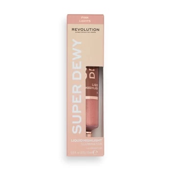 image of Makeup Revolution Superdewy Liquid Highlighter 15ml (Various Shades) - Pink Lights