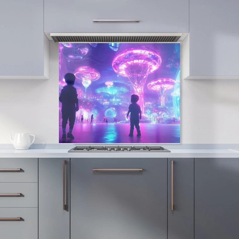 Image of Designer Kitchen Splashbacks Elena Sable: 00024 Kitchen Splashback Size: 600mm x 750mm Multicolor Unisex 600mm x 750mm
