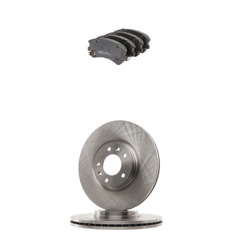 Image of RIDEX 3405B3013 Brake disc and pads set Front Axle, Brake Disc Type: internally vented, with acoustic wear warning Brake Set,disc brakes (3405)