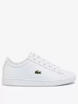 Image of Lacoste Infant Carnaby Evo 0121 Trainers, White/Pink, Size 4 Younger
