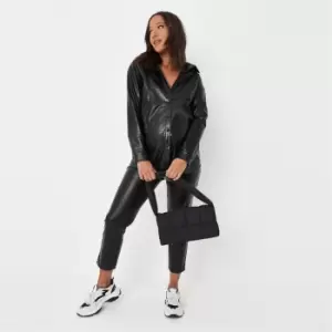 Missguided Croc Pu Shirt - Black