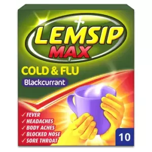 image of Lemsip Cold & Flu Blackcurrant Sachets